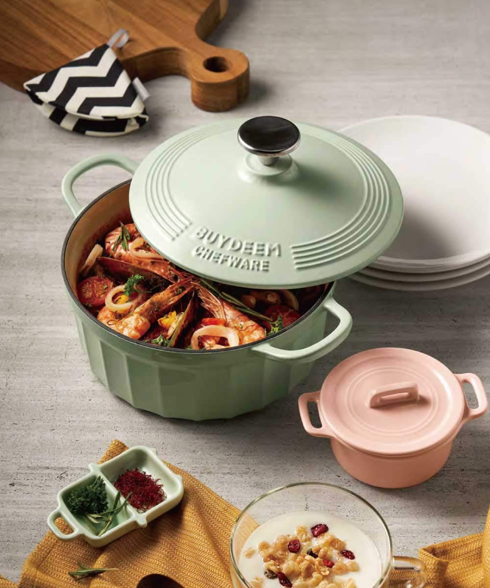 Amazon.co.jp: BUYDEEM(バイディーム) ホーロー鍋 SHEFWARE 鋳物