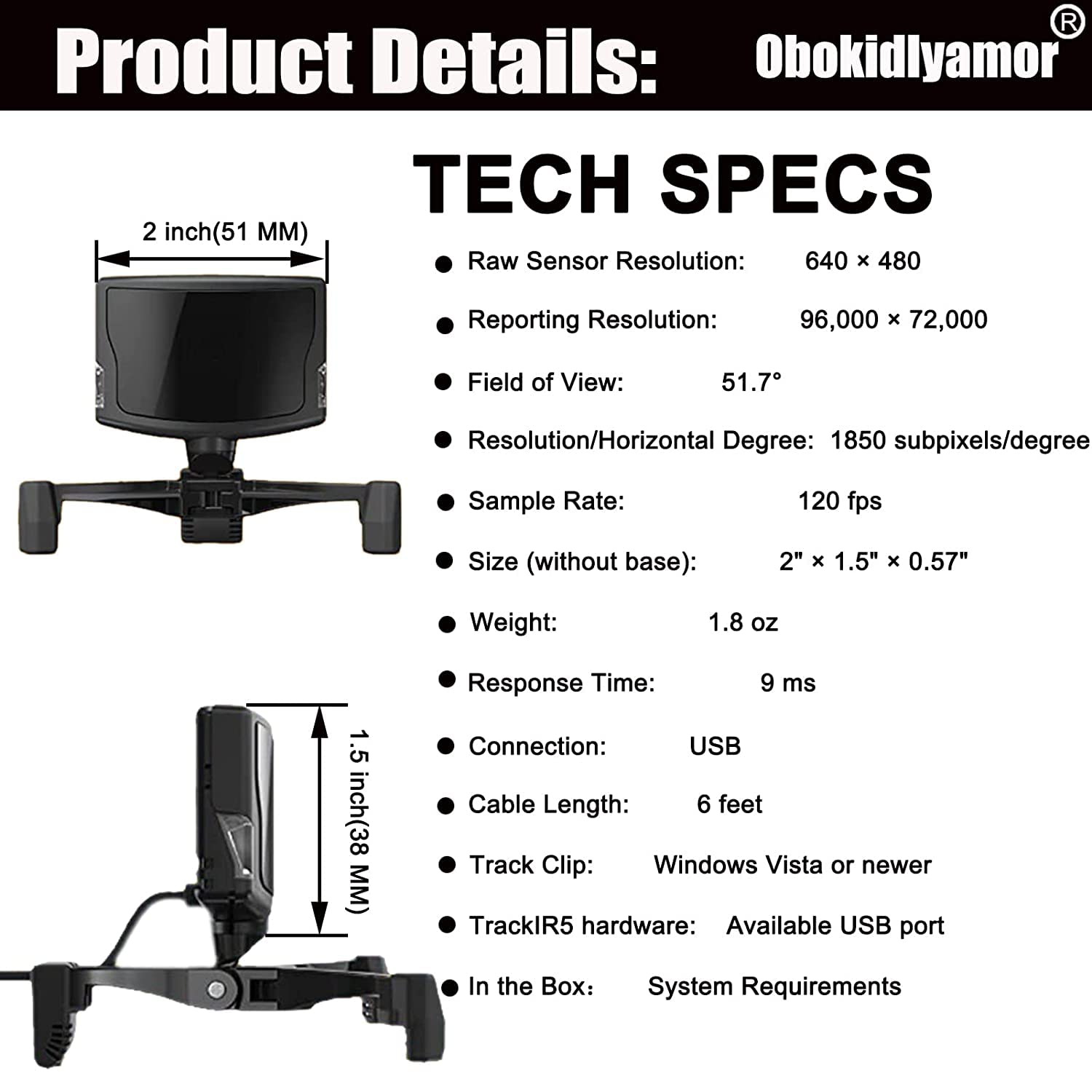 Amazon.com: TrackIR 5 Head Tracker Bundle Includes Optical Head
