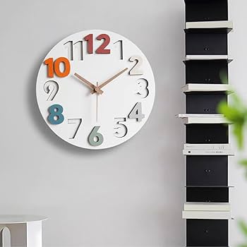 Amazon.co.jp: 壁掛け時計 北欧 おしゃれ 音がしない 3D立体数字