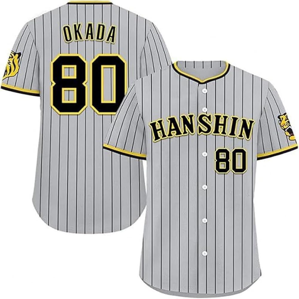 Amazon.co.jp: 阪神虎 岡田 彰布 背番号80 ユニフォーム 野球服 応援