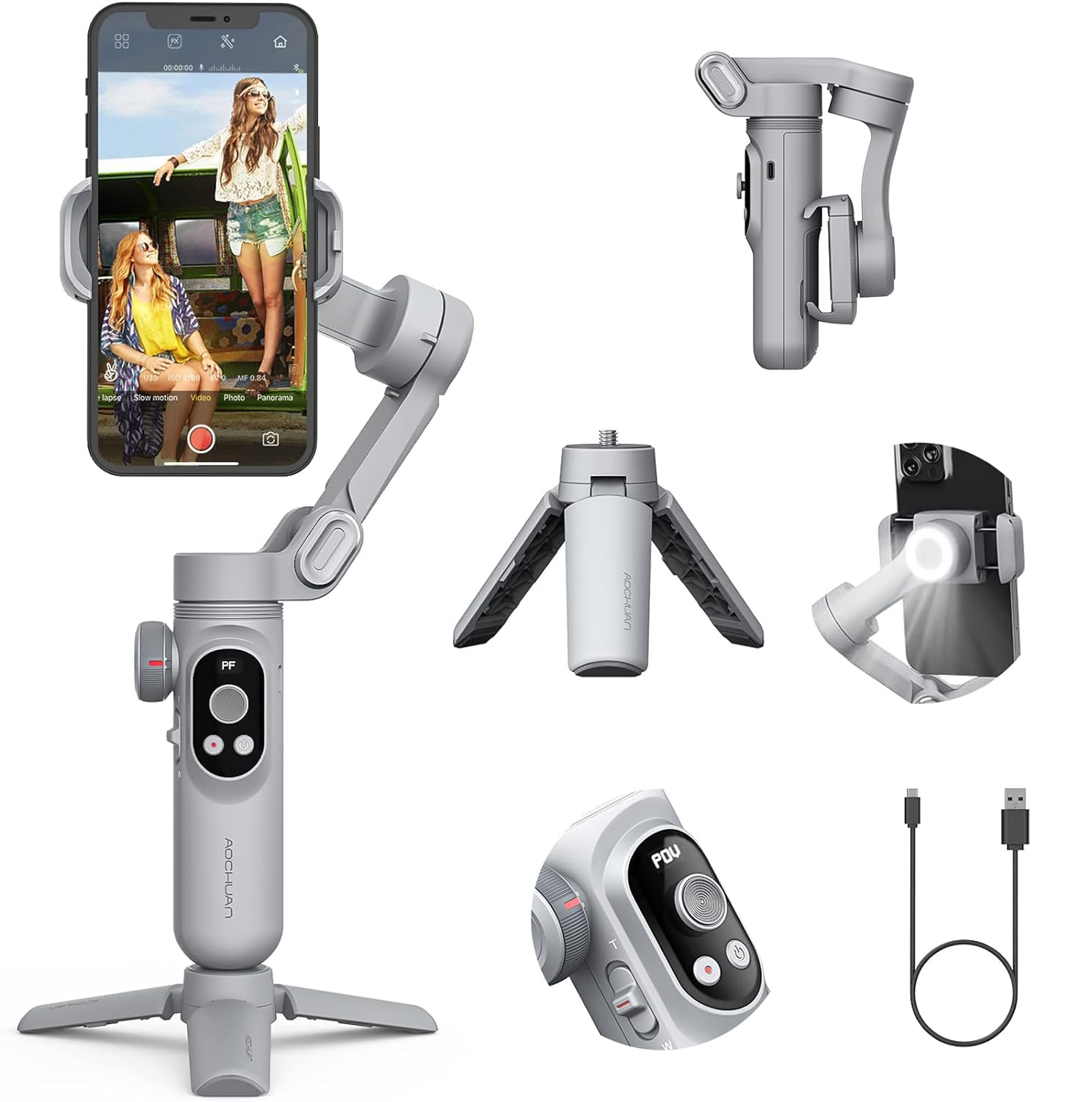 Amazon.co.jp: AOCHUAN SMART X PROスマホジンバル折りたたみ式手持