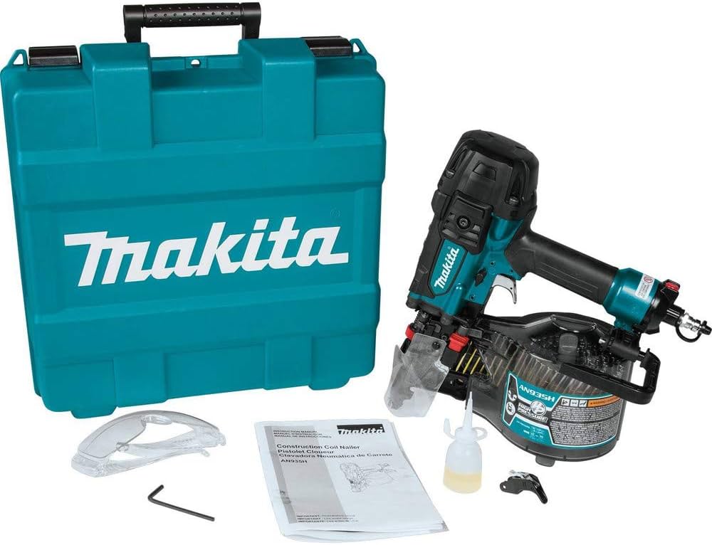 Amazon | マキタ(Makita) 90mm 高圧エア釘打 (赤) エアダスタ付 AN935H