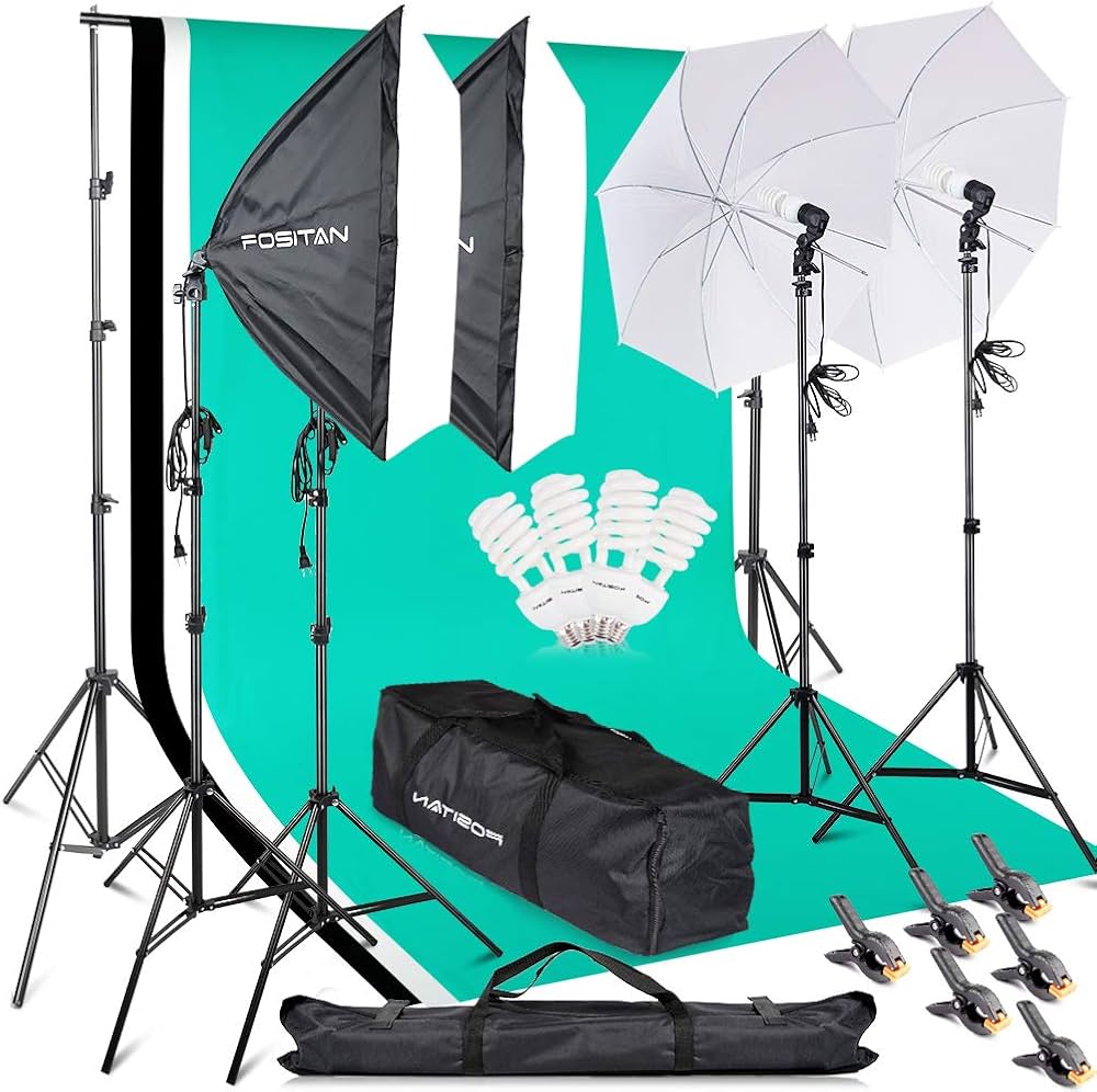 Amazon | FOSITAN プロな写真撮影ソフトボックス照明キット 2M x3M背景
