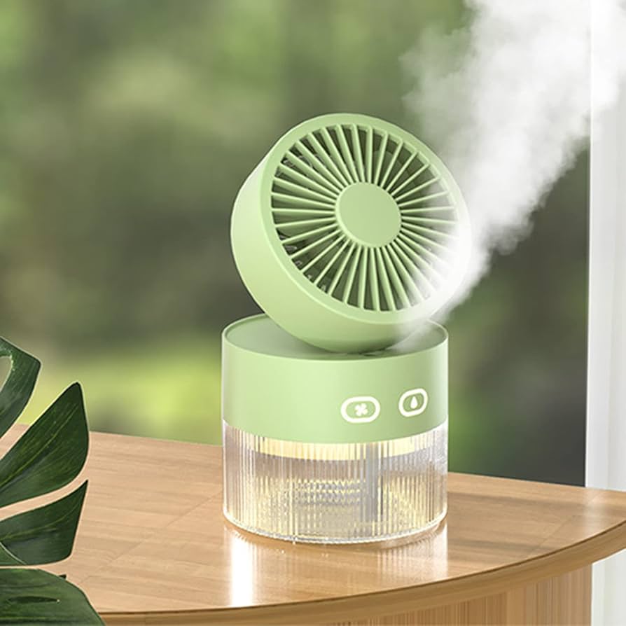 Amazon.co.jp : ミスト扇風機 加湿器 卓上 ナイトライト 350ML 静音