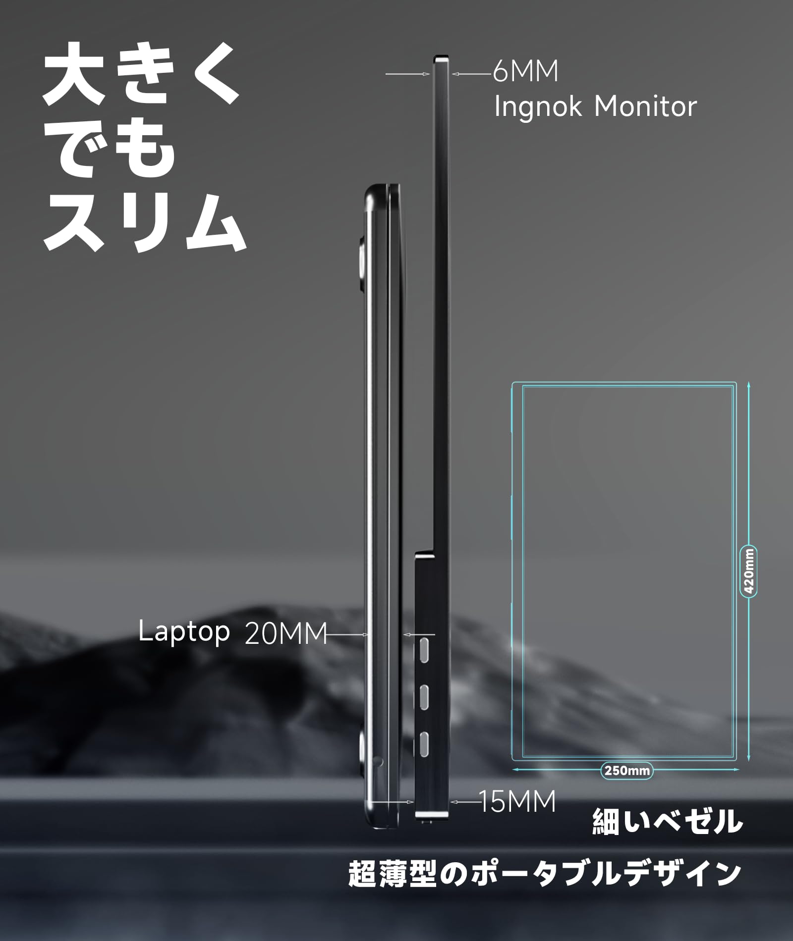 Amazon.co.jp: Ingnok モバイル モニター 18.5インチ モバイル