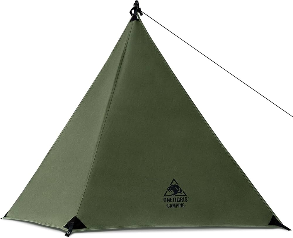 Amazon | OneTigris 三角焚き火陣幕 目隠し ポリコットン製 幅調整可能