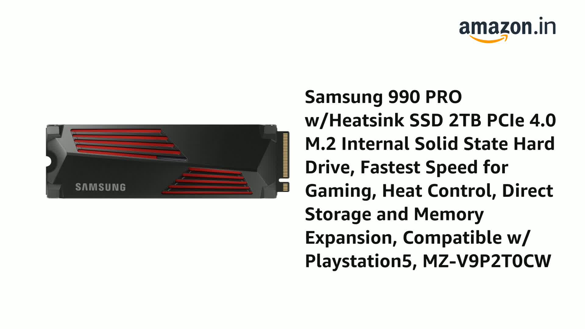 Amazon.in: Buy Samsung 990 PRO w/Heatsink SSD 2TB PCIe 4.0 M.2