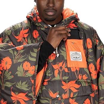 Amazon | POLER(ポーラー) PONCHO(ポンチョ) ORCHID FLORAL BLACK L-XL