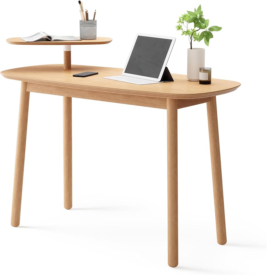 Amazon.co.jp: umbra デスク 机 木製 パソコンデスク ナチュラル 幅