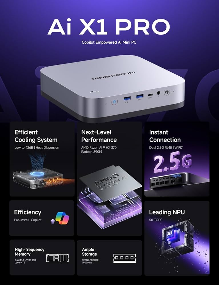 Amazon.com: MINISFORUM X1 Pro 370 Mini PC with AMD Ryzen AI 9