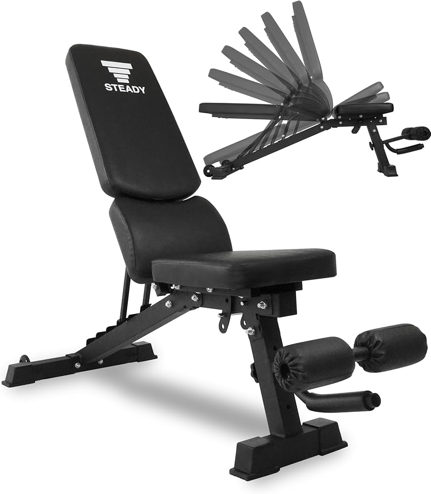 Amazon.co.jp: STEADY トレーニングベンチ【耐荷重330kg/背面×座面の