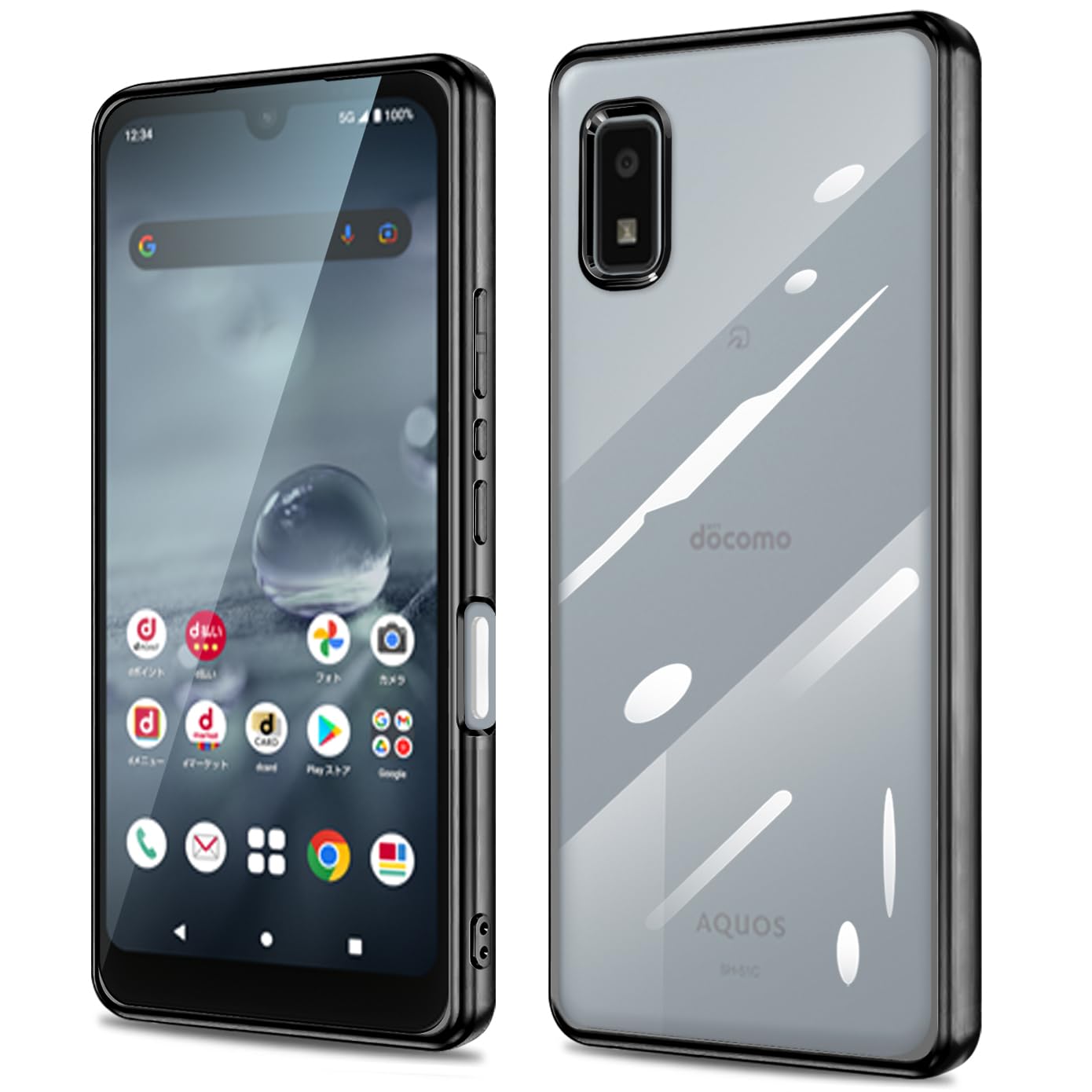 Amazon.co.jp: AQUOS wish2 / wish ケース クリア 黒 SH-51C SHG06