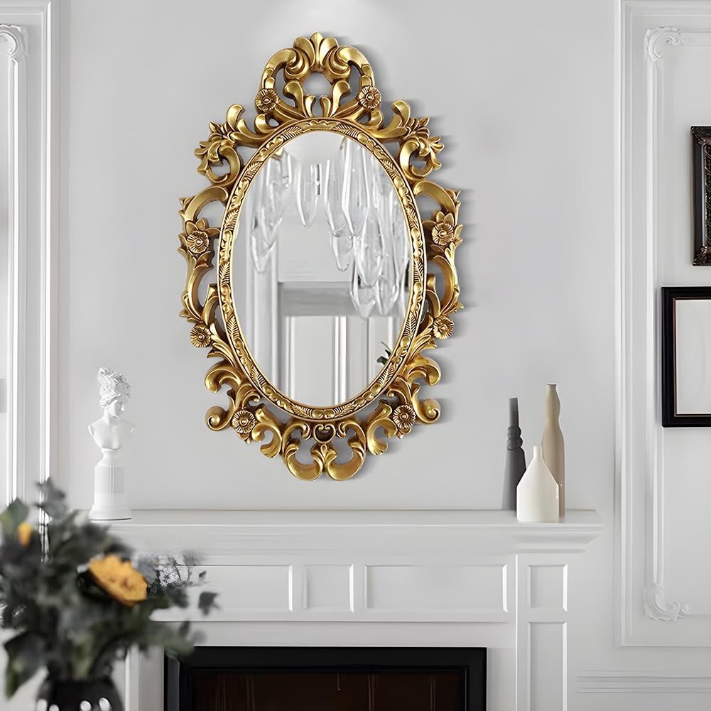 Amazon.co.jp: 壁掛け鏡 アンティーク ミラー 鏡 壁掛け ウォール