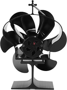Amazon.co.jp: 薪ストーブファン ブラック 耐熱 6枚羽根 直径152mm