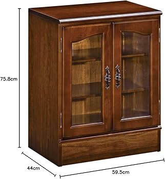 Amazon｜【カリモク正規品】コロニアル ガラス扉キャビネット 棚