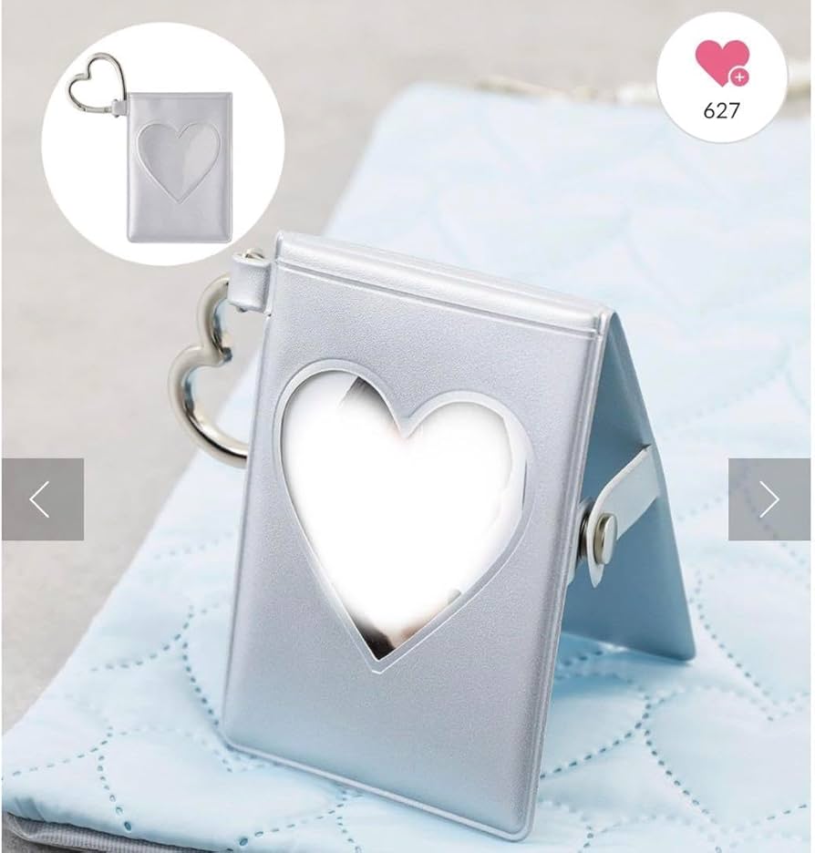 Amazon | 3coins トレカ トレカケース ハート シルバー 折りたたみ式