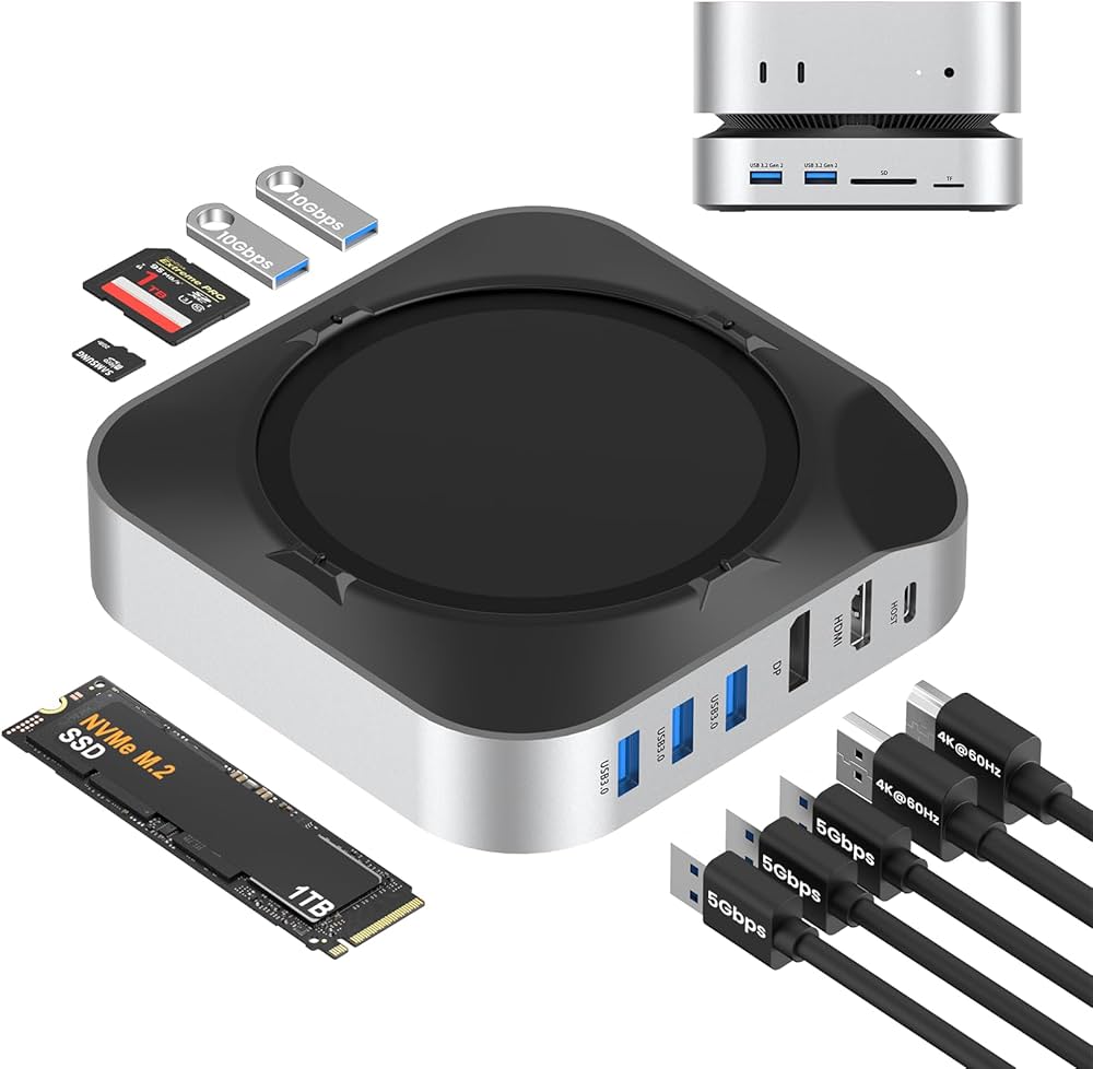 Amazon.com: BAOZEE Mac mini M4 Dock with NVMe SSD Enclosure