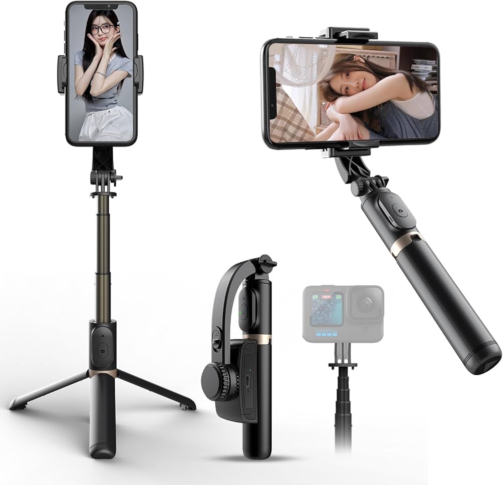 Amazon | 【2026年 手ブレ防止ジンバル自撮り棒】 スマホジンバル 三脚