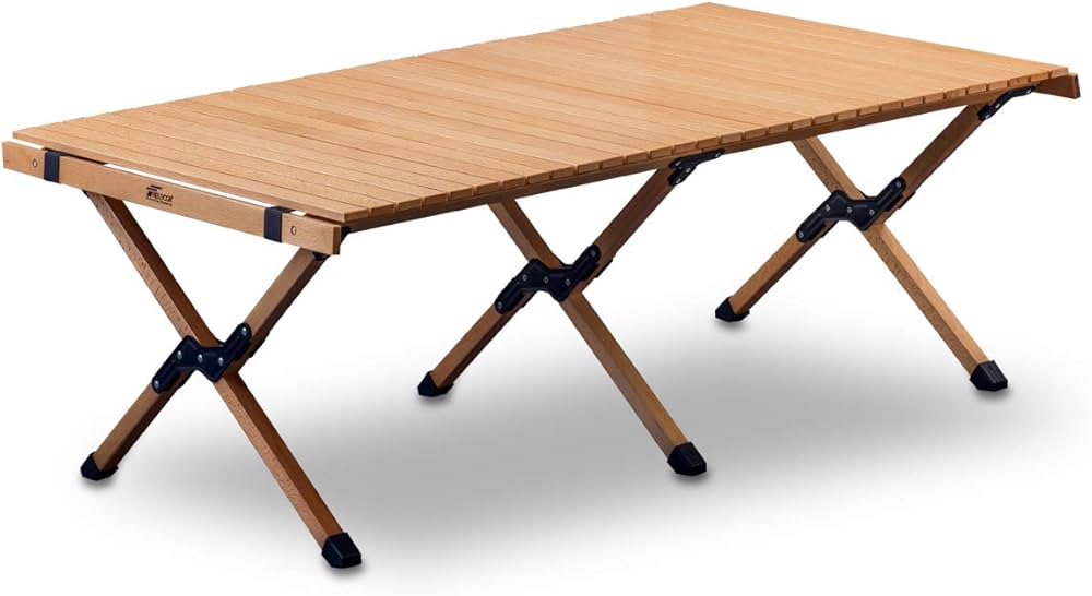 Amazon | FIELDOOR ウッドロールトップテーブル 【ナチュラル】 幅120