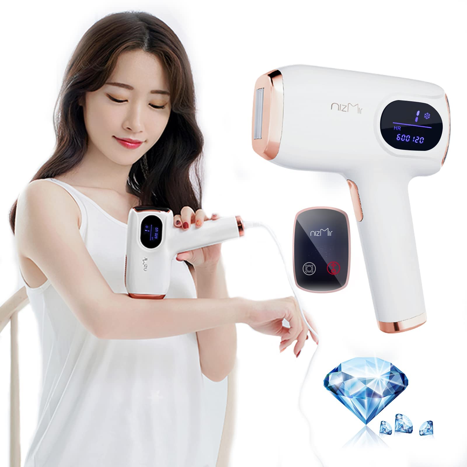 Amazon.co.jp: Ni Zmir サファイア冷感脱毛器 IPL光脱毛器 60万発照射