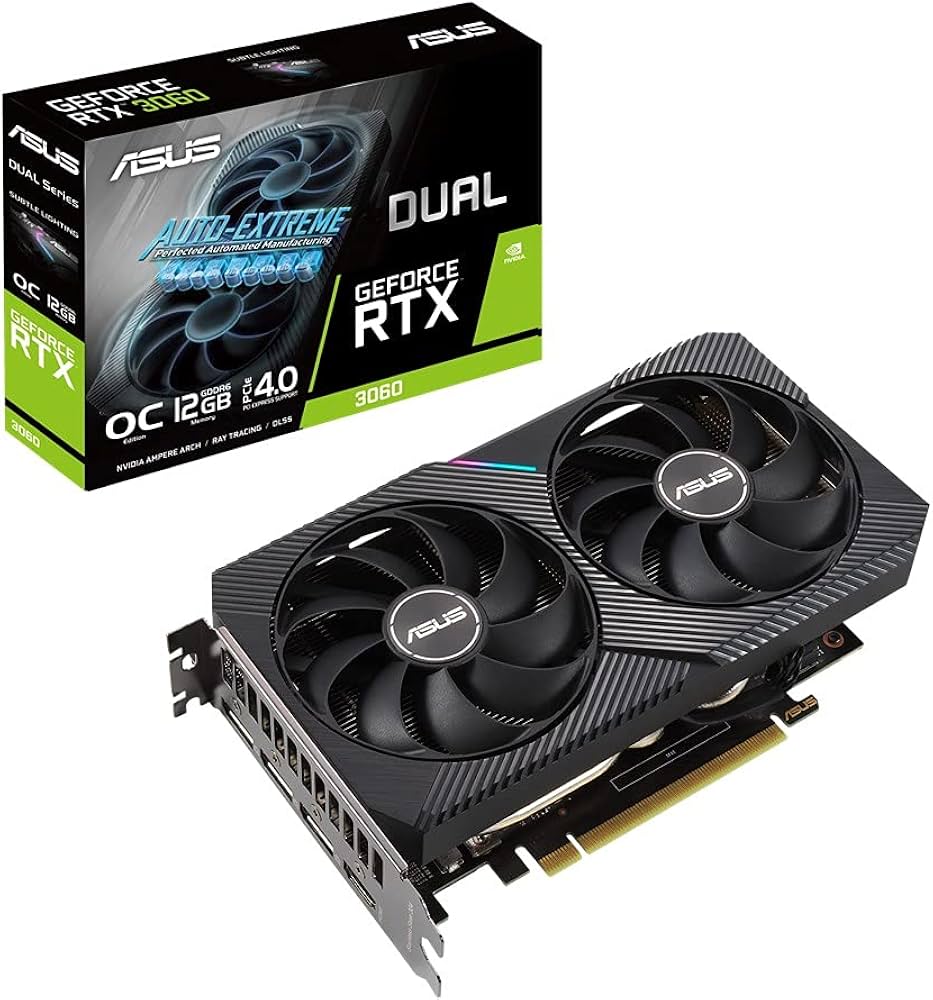 Amazon | ASUSTek NVIDIA RTX3060 搭載 Axial-techファンと2スロット