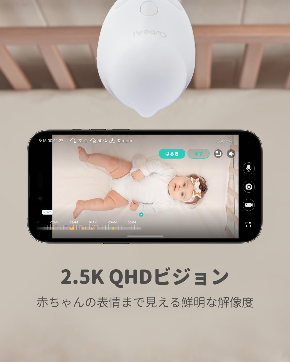 Amazon.co.jp: CuboAi スマートベビーモニター（第3世代）【2025新