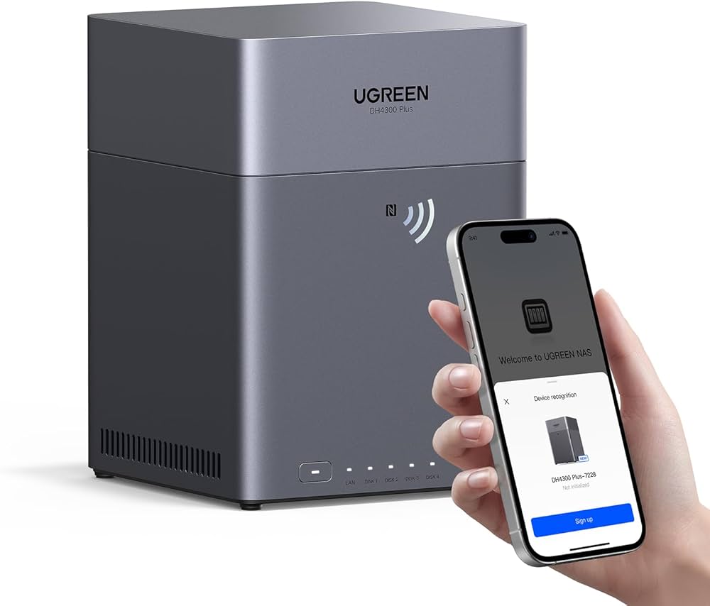 Amazon.co.jp: UGREEN NAS DH4300 Plus 4ベイ デスクトップNAS 8GB