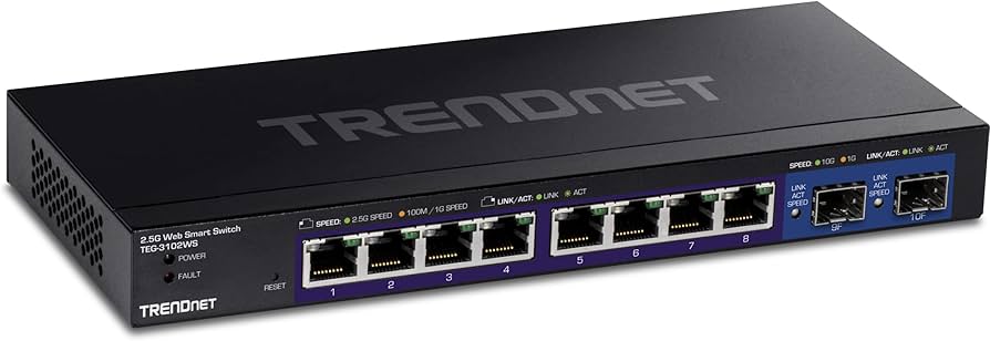 TRENDnet 10-Port Multi-Gig Web Smart Switch, 8 x 2.5GBASE-T Ports