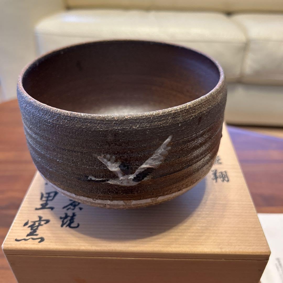 釧里窯高橋義信作釧路湿原焼中皿「湿原に舞う丹頂鶴とわたすげ」5枚