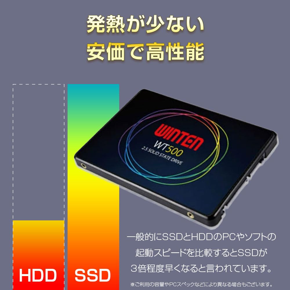 Amazon | WINTEN SSD 128GB 2.5インチ 最大読取500MB/s 最大書込500MB