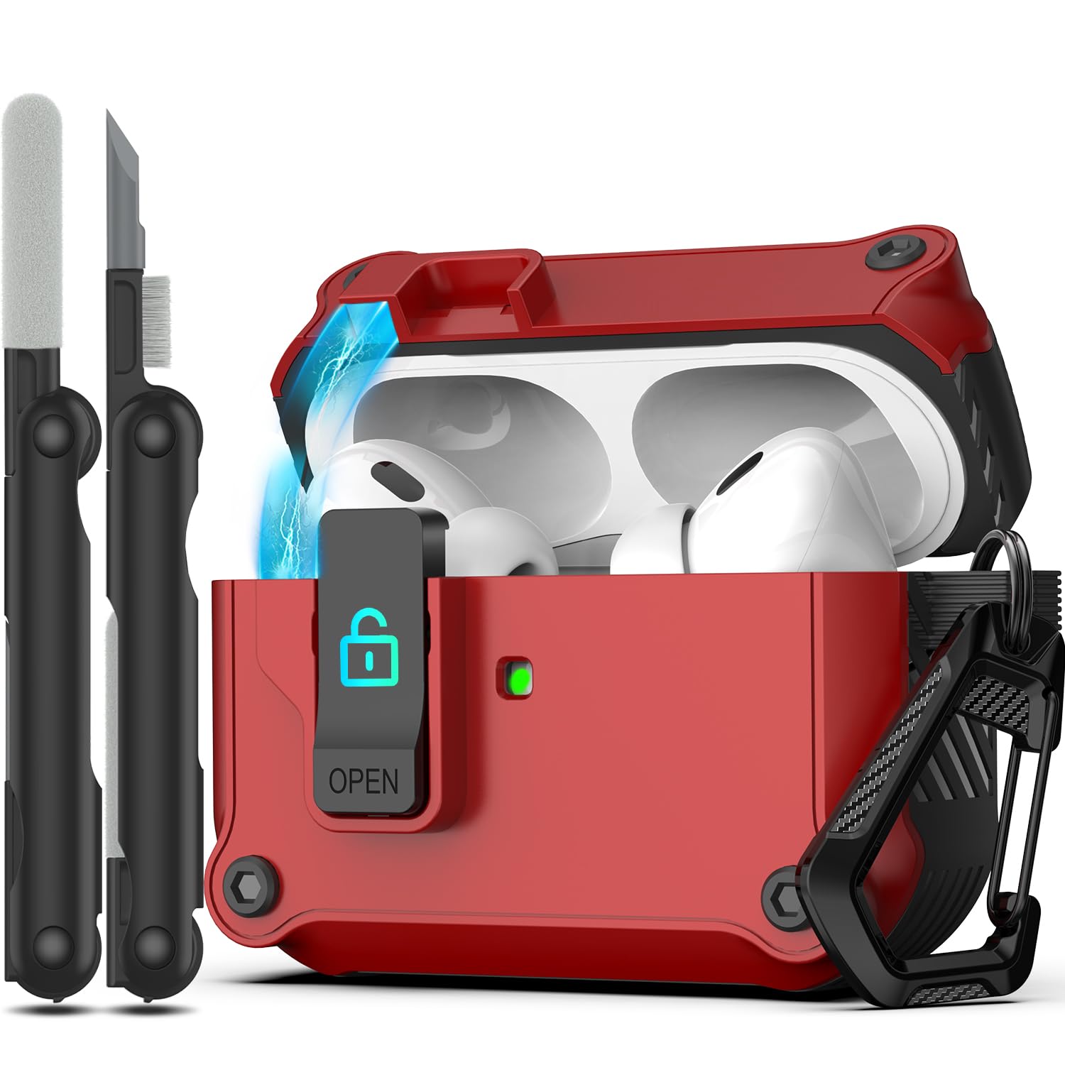 Amazon.com: RFUNGUANGO AirPods Pro Case Cover with Secure Lock