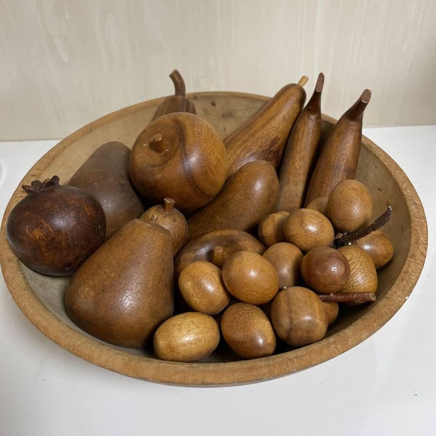Amazon.co.jp: USA アンティーク 木製果物 13点 & 木製お皿 : ホーム