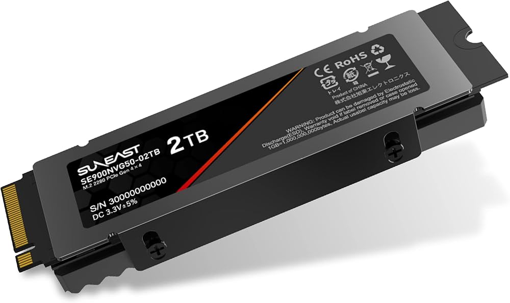 Amazon | SUNEAST 2TB NVMe SSD PCIe Gen 4.0×4 (最大読込: 5,000MB/s