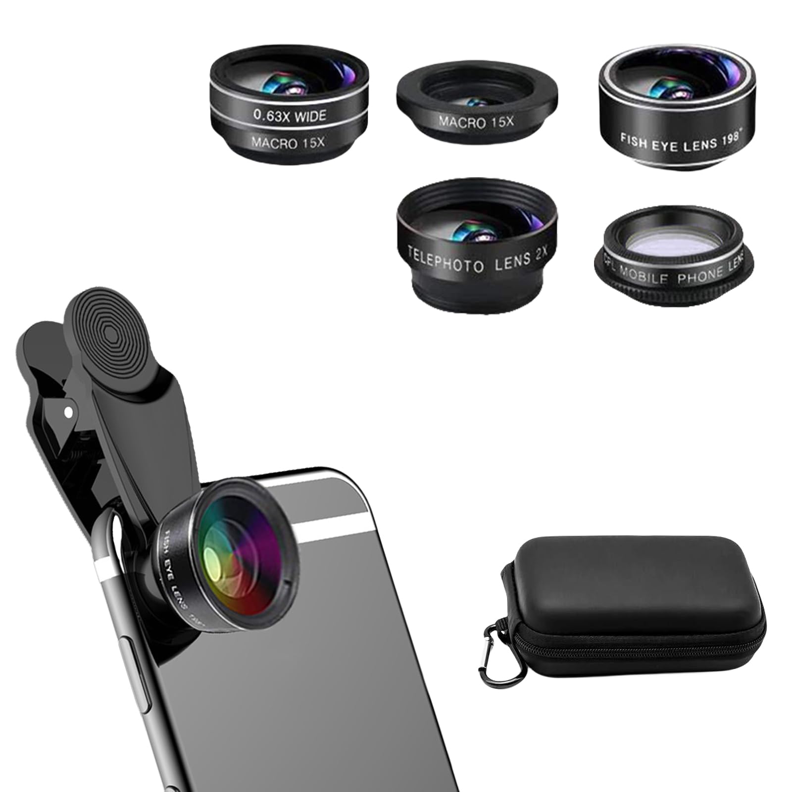 Amazon.co.jp: 5in1スマホ用レンズキット 携帯レンズキット