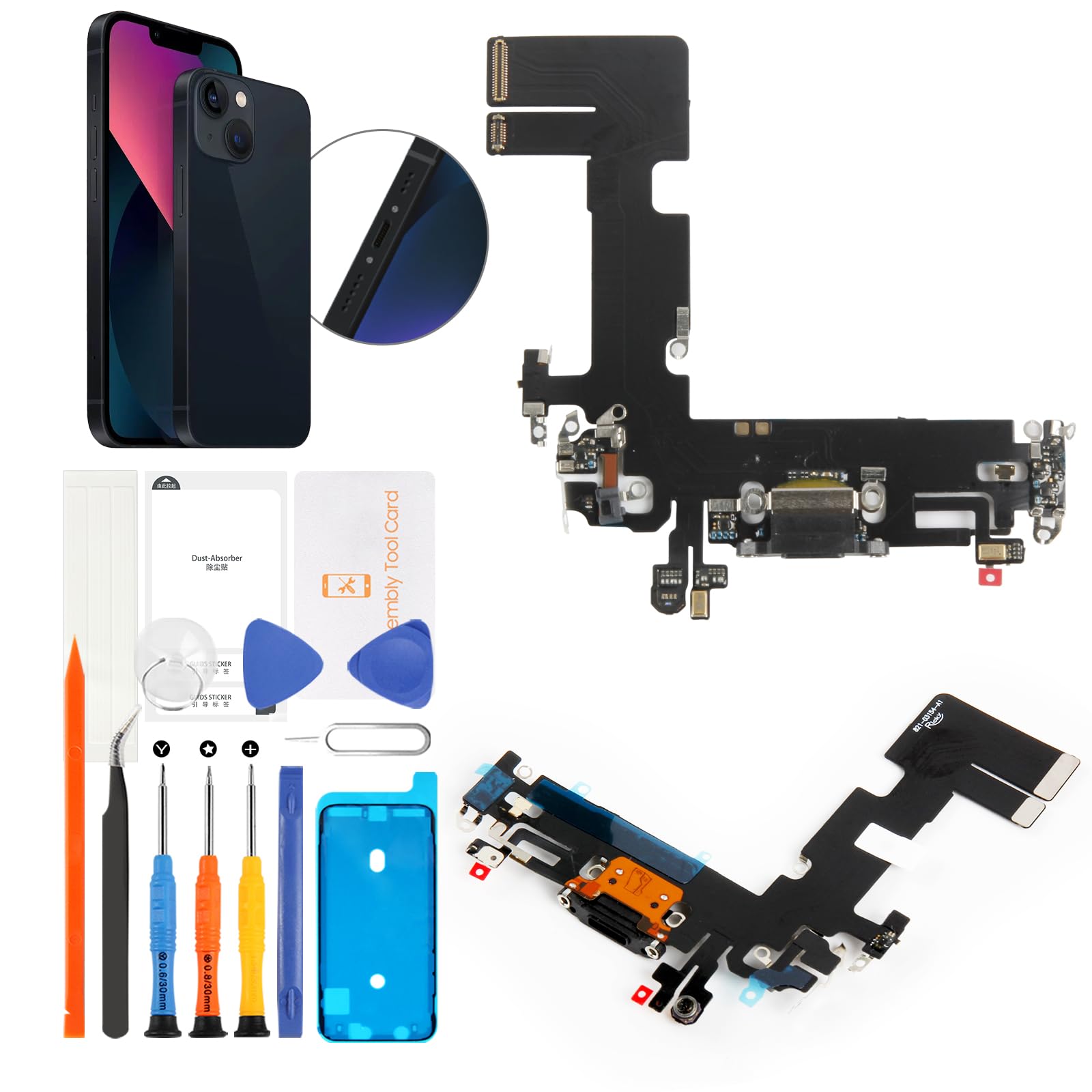 Amazon.co.jp: SRJTEK for iPhone 13 USB 充電ポート交換修理品 ドック