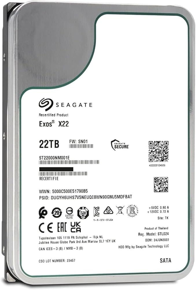 Amazon | 【整備済み品】 Seagate Exos X22 22TB 内蔵ハードディスク