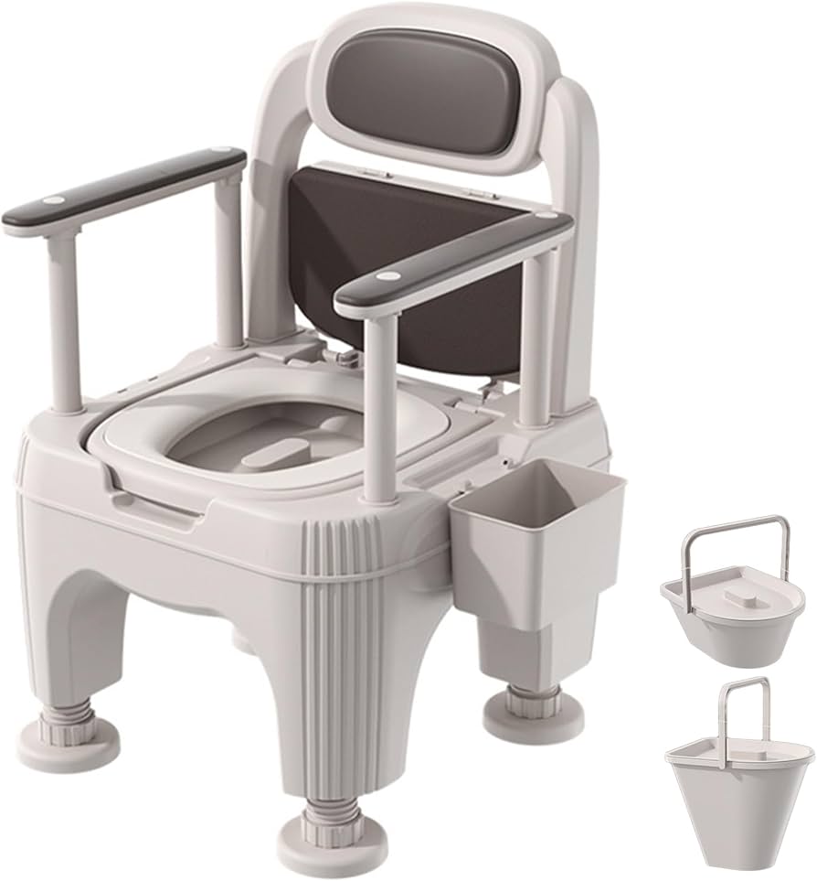 Amazon.co.jp: ポータブルトイレ 介護用 簡易トイレ 座席高さ37～52cm