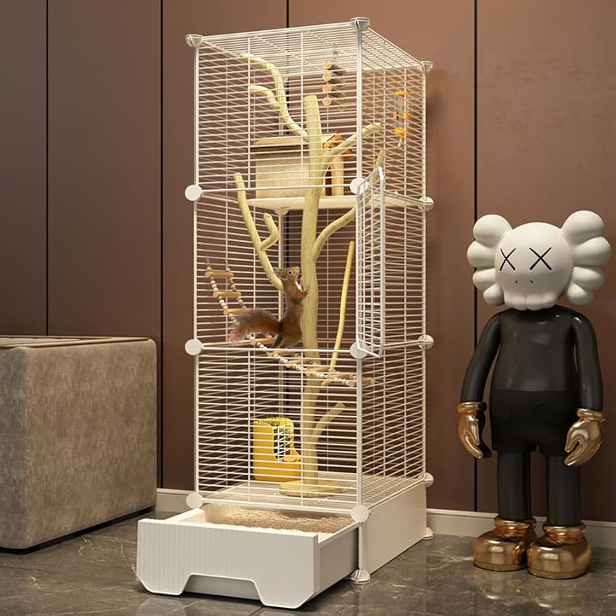 Amazon | IYOIYA リス モモンガ ケージ 3階たて 大型 H125 引き出し