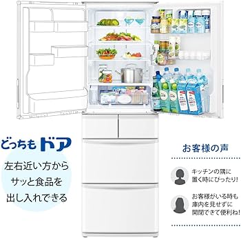 Amazon | シャープ 冷蔵庫 SJ-X417J-W 幅60cm 412L プラズマクラスター