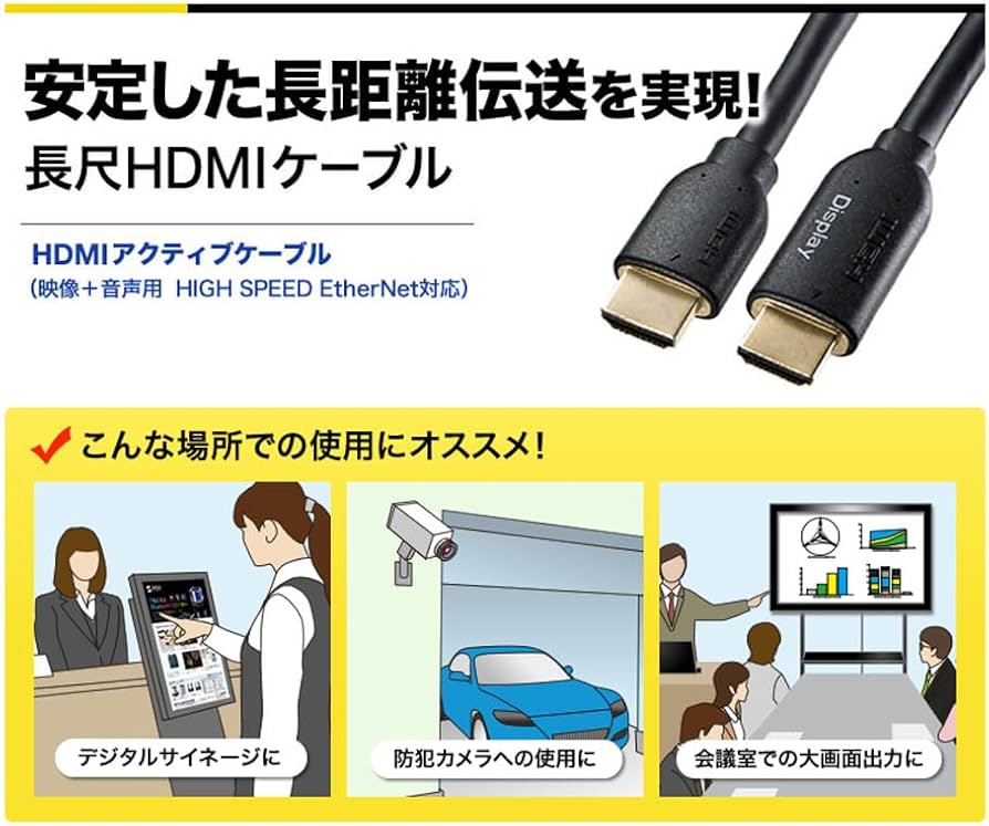 Amazon | サンワサプライ ハイスピードHDMIロングケーブル(アクティブ
