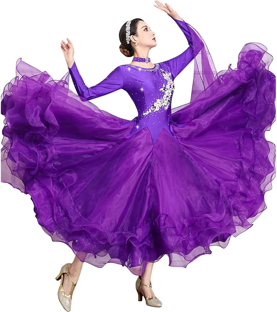 Amazon.co.jp: [RIKOUZY] 社交ダンスドレス ひらひらフロート 社交