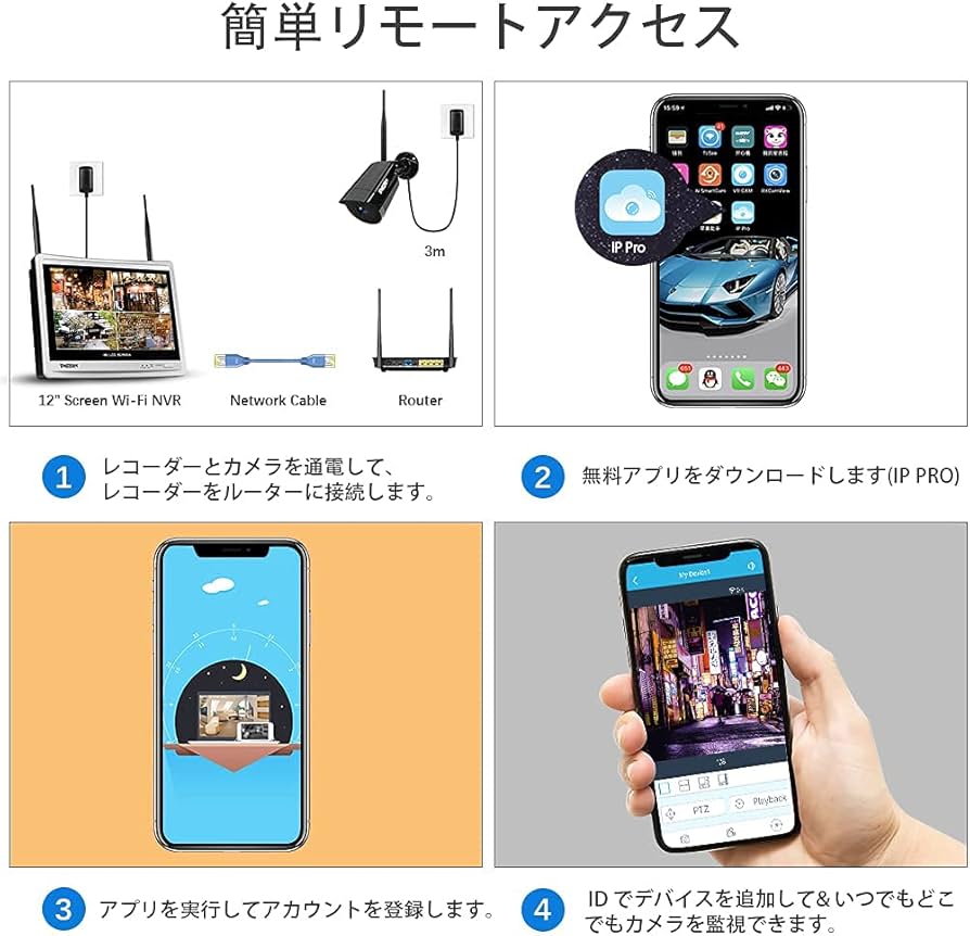 Amazon.co.jp: ワイヤレス 防犯カメラセット TMEZON 【2024最新