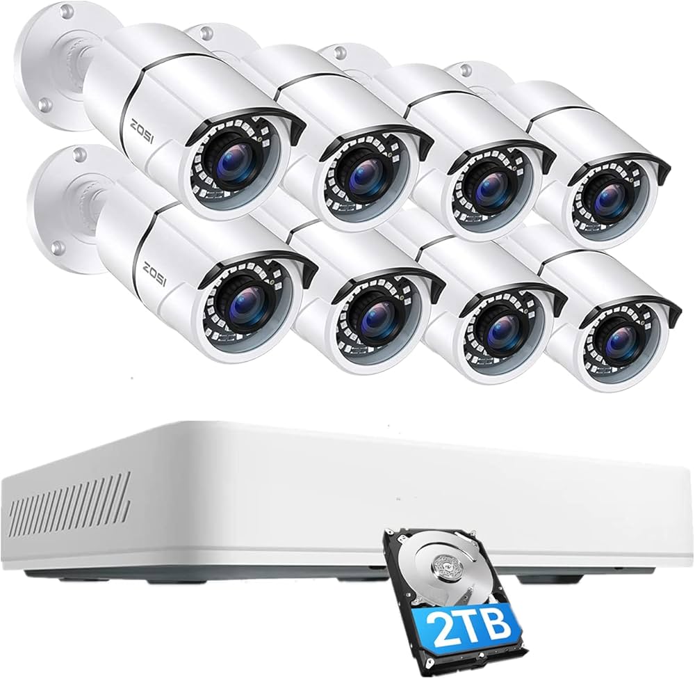 Amazon.co.jp: ZOSI 500万画素 防犯カメラ8台セット フルハイビジョン