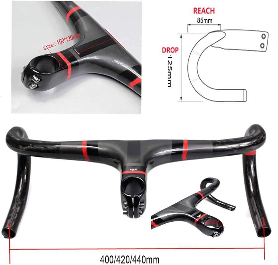 Amazon.co.jp: 自転車用 カーブ ハンドル 400mm 420mm 440mm カーボン