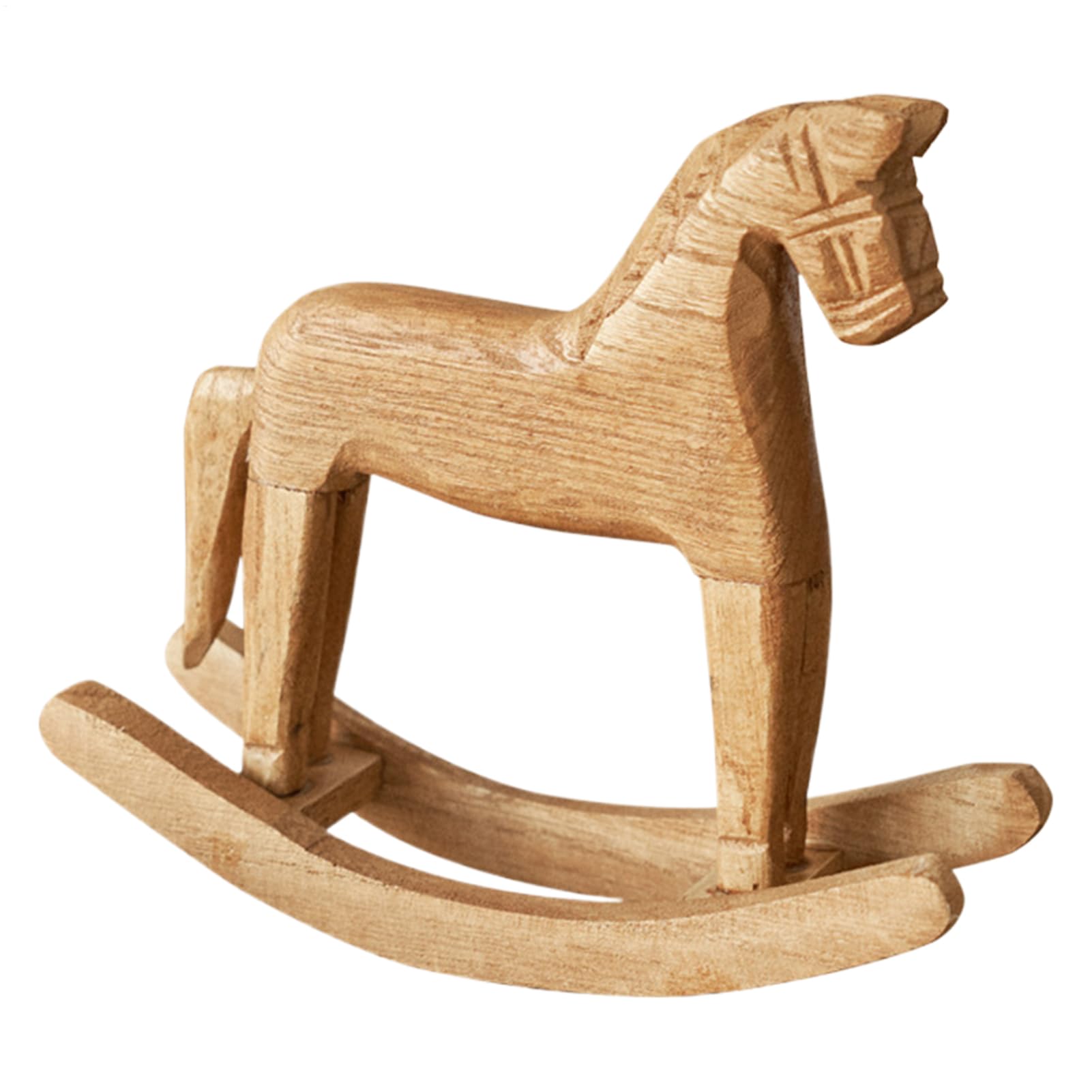 Amazon.co.jp: 馬の置物 ホームデコレーション, 木製 揺れる馬 置物