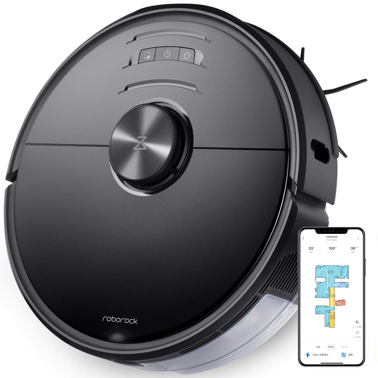 Amazon.co.jp: ロボロック(Roborock) S6 MaxV 黒 ロボット掃除機