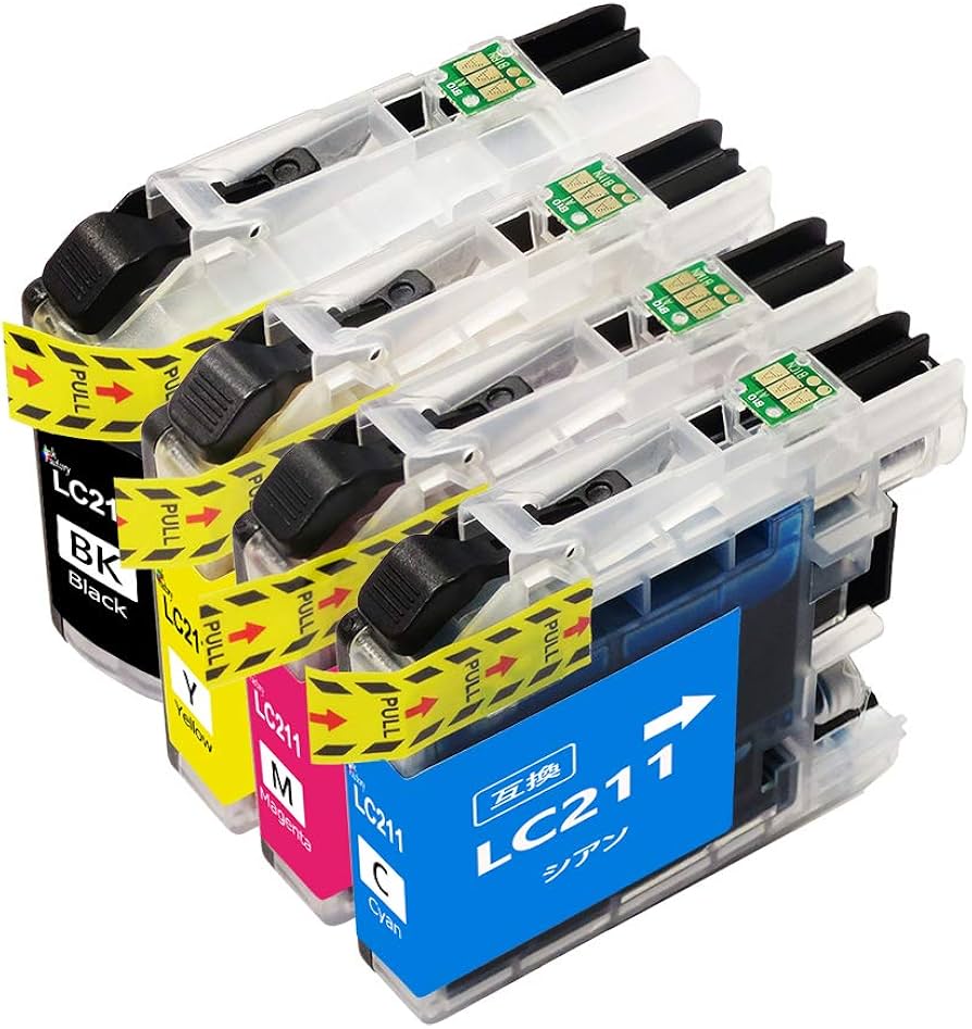 Amazon.co.jp: LC211 B211ブラザー用 互換インクカートリッジLC211-4PK