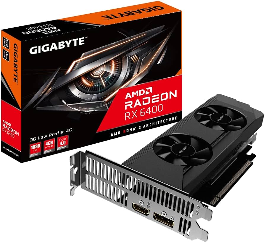 GIGABYTE AMD Radeon RX 6400 D6 Low Profile 4G GDDR6 Video Graphic