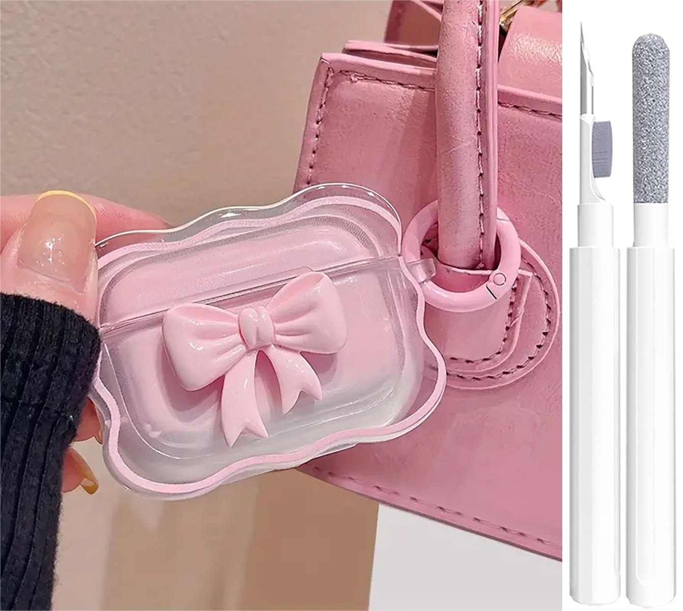 Amazon.com: Cute AirPods Pro 2/1 Gen Clear Case, Girly 3D Bow