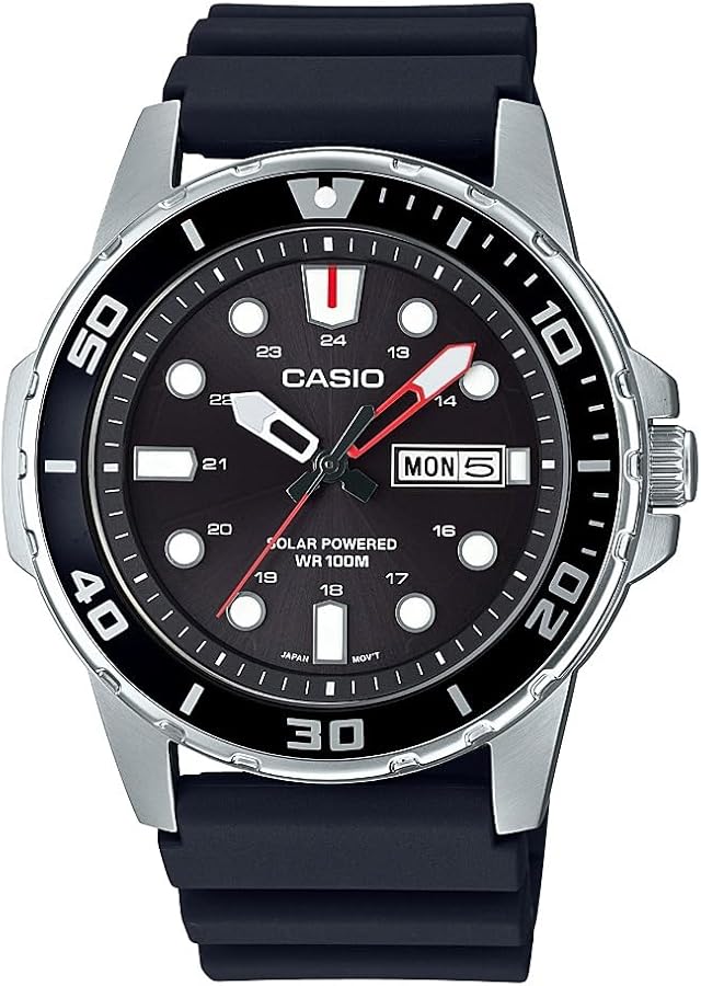 Amazon.com: Casio Men's Stainless Steel Quartz Resin Strap, Black